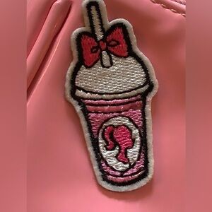 Light Pink Patent Leather small purse with Barbie Patch. Zipper Closure. NEW! 💕